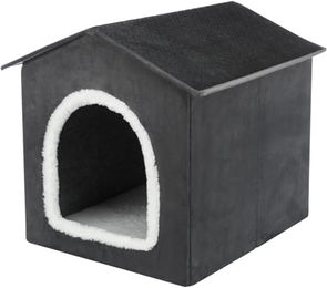 TRIXIE Kuschelhöhle Livia aus Polyester in Grau/Weiß 50 x 50 x 54 cm – Bild 1 von 8