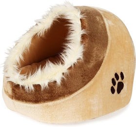 Trixie Kuschelhöhle Minou Katzenbett beige braun 41x35x26cm – Bild 1 von 9