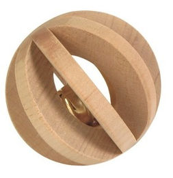 Trixie Lamellenholzball mit Glocke aus Naturholz für Kleintiere wie Meerschweinchen und Kaninchen - 1 Stk. – Bild 1 von 2