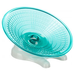 Trixie Laufrad für Kleintiere wie Degus, Hamster und Ratten aus Kunststoff, 30 cm, Grau/Türkis – Bild 1 von 3