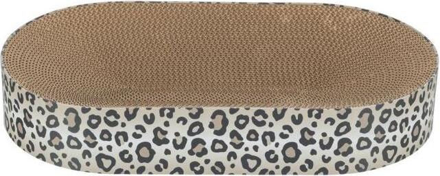 Trixie Leo Kratzbaum Liege aus Kratzpappe in Creme Leopardenmuster mit Katzenminze 63 x 35 x 10 cm – Bild 1 von 2