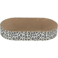 Produktbild von Trixie Leo Kratzbaum Liege aus Kratzpappe in Creme Leopardenmuster mit Katzenminze 63 x 35 x 10 cm