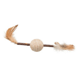 Produktbild von Trixie Matatabi Federspielzeug für Katzen aus Naturmaterial in Beige und Braun - 20 cm