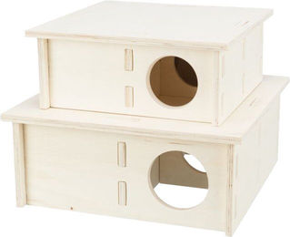 Trixie Mehrkammerhaus aus Holz für Hamster und Degus mit 3 Zimmern 30 x 12 x 30 cm – Bild 1 von 13