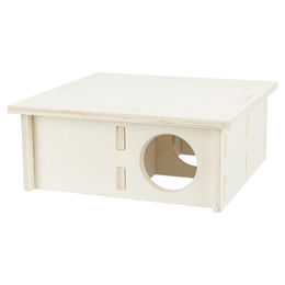 Produktbild von Trixie Mehrkammerhaus aus Holz für Hamster und Mäuse mit 4 Kammern in Weiß und Natur 25 x 10 x 25 cm