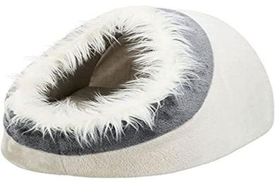 TRIXIE Minou Soft Katzenhöhle aus Plüsch in Beige/Grau Größe S – Bild 1 von 2