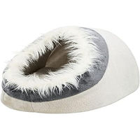 Produktbild von TRIXIE Minou Soft Katzenhöhle aus Plüsch in Beige/Grau Größe S