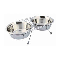 Produktbild von Trixie Napf-Set aus Edelstahl mit Klapperschutz grau 2 x 1,5 l - 2 x 1,5 l