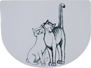 Trixie Napfunterlage Schmusekatze Weiß Grau 40 x 30 cm - 40 cm – Bild 1 von 2