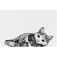 Produktbild von Trixie Napfunterlage Zentangle für Katzen aus Kunststoff 44x28 cm weiß grau schwarz