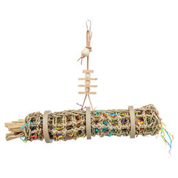Trixie Natur-Intelligenzspielzeug für Vögel aus Seegras und Holz zum Befüllen mit Snacks 55 cm – Bild 1 von 4