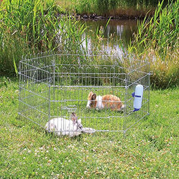 TRIXIE natura Freilaufgehege aus Metall verzinkt für Kaninchen und Meerschweinchen Durchmesser 126 cm Höhe 58 cm - 6 x 63 cm – Bild 1 von 5