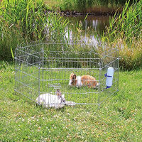 Produktbild von TRIXIE natura Freilaufgehege aus Metall verzinkt für Kaninchen und Meerschweinchen Durchmesser 126 cm Höhe 58 cm - 6 x 63 cm