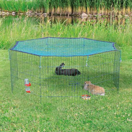Trixie natura Freilaufgehege für Kaninchen mit Schutznetz aus Metall in Grün ø 150 x 57 cm – Bild 1 von 4