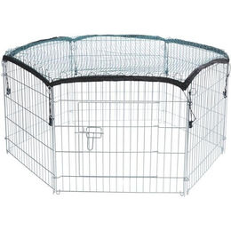 Trixie natura Freilaufgehege mit Schutznetz für Kaninchen aus Metall 126x58cm – Bild 1 von 5