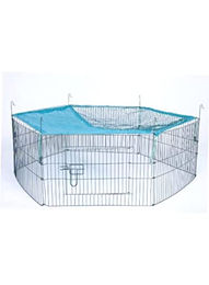 Trixie Natura Jungtiergehege für Kaninchen mit Schutznetz aus Metall ø 116 x 38 cm – Bild 1 von 9