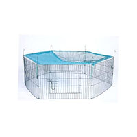 Produktbild von Trixie Natura Jungtiergehege für Kaninchen mit Schutznetz aus Metall ø 116 x 38 cm