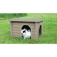 Produktbild von Trixie natura Kleintierhaus aus Holz für Kaninchen Hamster und Meerschweinchen grau-grün 50 x 30 x 37 cm
