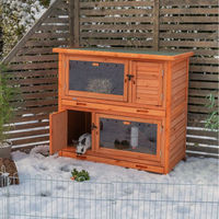 Produktbild von TRIXIE natura Kleintierstall aus Holz mit Wärmedämmung für Kaninchen und Meerschweinchen braun 116 x 113 x 65 cm