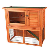 Produktbild von Trixie natura Kleintierstall mit Freilaufgehege für Meerschweinchen und Kaninchen aus Holz braun 104 x 97 x 52 cm