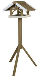 Trixie natura Vogelfutterhaus aus Holz mit Ständer grau weiß – Bild 1 von 2