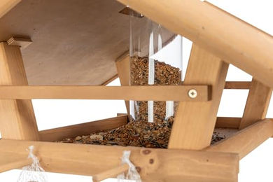 Trixie Natura Vogelfutterhaus mit Ständer und Silo aus Holz in Braun – Bild 1 von 5