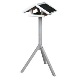 Produktbild von Trixie Natura Vogelhaus aus Holz mit Ständer grau/weiß