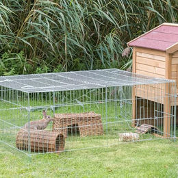 Trixie natura Volierengehege für Kaninchen aus Metall mit Abdeckung 144 x 58 x 116 cm – Bild 1 von 9