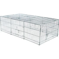 Produktbild von Trixie natura XXL Kleintiergehege aus Metall mit Abdeckung 216 x 116 x 65 cm silberfarben