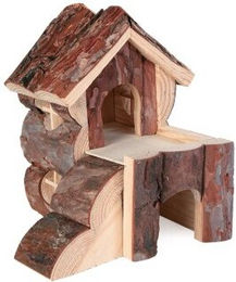 Trixie Natural Living Bjork Kleintierhaus aus Rindenholz für Hamster und Mäuse 15 x 15 x 16 cm – Bild 1 von 6
