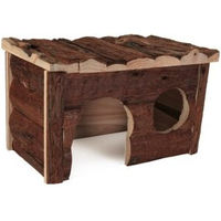 Produktbild von Trixie Natural Living Blockhaus Jerrik Häuschen aus Naturholz für Kleintiere 28 x 16 x 18 cm