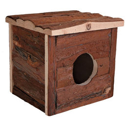 Trixie Natural Living Blockhaus Jerrik Nagerhäuschen aus Naturholz für Hamster und Mäuse Braun 15 x 14 x 15 cm - 1 Stk. – Bild 1 von 3