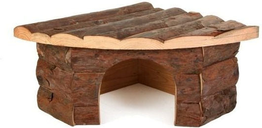 Trixie Natural Living Eckhaus Jesper Kleintierhäuschen aus Naturholz für Hamster und Mäuse 22 x 10 x 15/15 cm – Bild 1 von 4