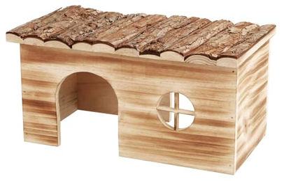 Trixie Natural Living Haus Grete Kleintierhaus aus Holz für Meerschweinchen und Kaninchen geflammt 35 x 18 x 20 cm – Bild 1 von 10
