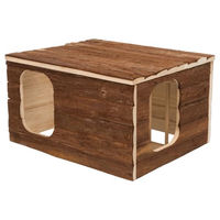 Produktbild von Trixie Natural Living Haus Hilke Meerschweinchenhaus aus Holz mit integrierter Heuraufe 40 x 23 x 32 cm