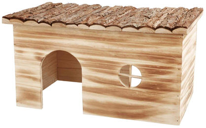 Trixie Natural Living Kleintierhaus Grete aus Holz für Kaninchen und Meerschweinchen mit 2 Ausgängen 45 x 24 x 28 cm – Bild 1 von 6