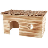 Produktbild von Trixie Natural Living Kleintierhaus Grete aus Holz für Kaninchen und Meerschweinchen mit 2 Ausgängen 45 x 24 x 28 cm