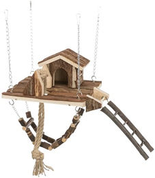 Trixie Natural Living Kleintierspielplatz Janne aus Naturholz für Mäuse und Hamster mit Leiter und Brücke – Bild 1 von 2