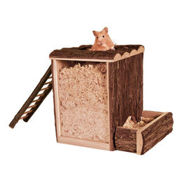 Trixie Natural Living Spiel- und Buddelturm aus Holz für Hamster und Mäuse, 25 x 24 x 20 cm - 1 Stk. – Bild 1 von 6