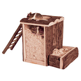 Trixie Natural Living Spiel- und Buddelturm aus Holz für Mäuse und Hamster 20 x 20 x 16 cm – Bild 1 von 7