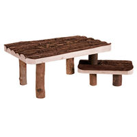 Produktbild von Trixie Natural Living Unterstand und Liegeplatz mit Treppe aus Naturholz für Chinchilla Kaninchen und Meerschweinchen 37x17x28cm - 1 Stk.