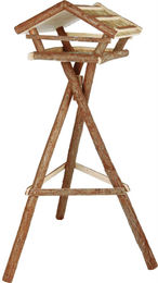 Trixie Natural Living Vogelfutterhaus aus Holz mit Rindenholzständer und Grasdach – Bild 1 von 2