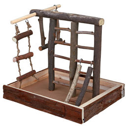 Trixie Natural Living Vogelspielplatz aus Naturholz für Wellensittiche, Kanarienvögel und Papageien 28 x 25 x 22 cm - 1 Stk. – Bild 1 von 8