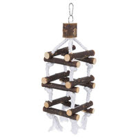 Produktbild von Trixie Natural Living Vogelturm aus Holz mit Tauen und Glocke für Wellensittiche und Kanarienvögel 34 cm