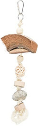 Produktbild von Trixie Naturspielzeug für Vögel aus Kokosnuss und Rattan mit Lavagestein 35 cm
