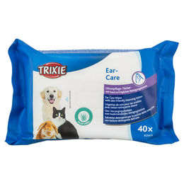 Produktbild von Trixie Ohrenpflege-Tücher für Nager aus Naturmaterial Blau - 40 Stk.