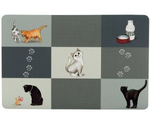 Trixie Patchwork Cat Napfunterlage für Katzen Grau 44 x 28 cm – Bild 1 von 4