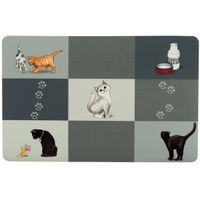 Produktbild von Trixie Patchwork Cat Napfunterlage für Katzen Grau 44 x 28 cm
