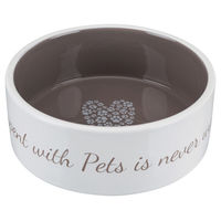 Produktbild von Trixie Pet's Home Keramik-Futternapf für Hunde in Creme/Taupe Durchmesser 20 cm - 1,4 l