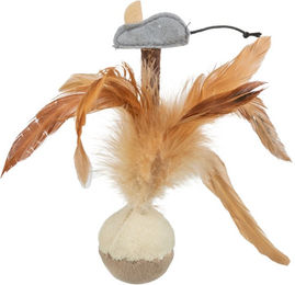 Produktbild von Trixie Plüsch Federspielzeug mit Maus und Squeaky Effekt in Braun - 15 cm